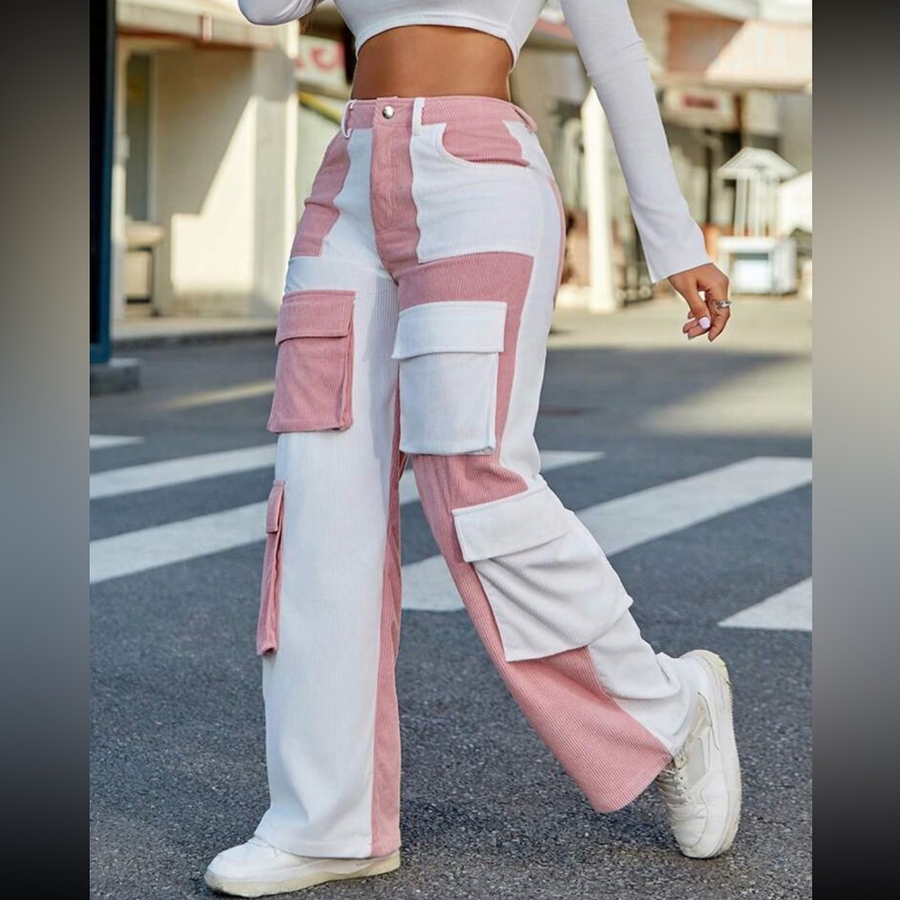 Fashionable And Personalized Street Style Patchwork Women's Pants - Picture 2 of 6